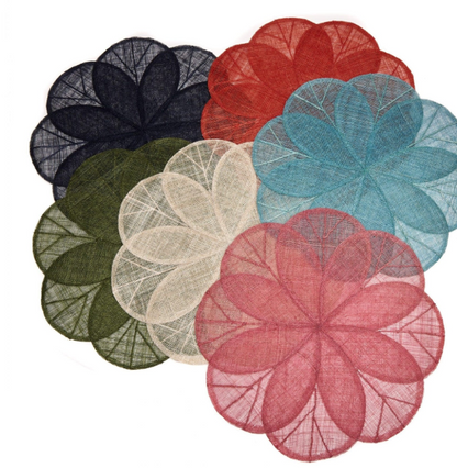 Sinamay Flower Placemat  Chestnut by Deborah Rhodes