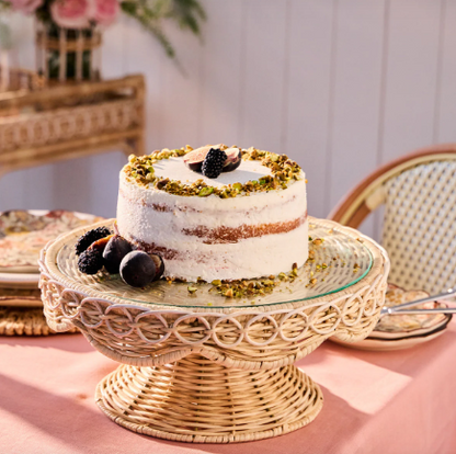 Provence Rattan Cake Stand - Whitewash by Juliska