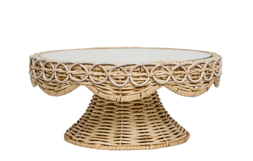 Provence Rattan Cake Stand - Whitewash by Juliska