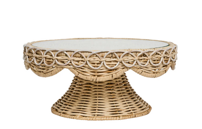 Provence Rattan Cake Stand - Whitewash by Juliska
