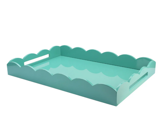 Scalloped Turquoise Large Tray by Addison Ross