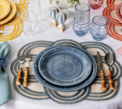 Berry & Thread Melamine Dessert/Salad  Set/4  Ocean by Juliska