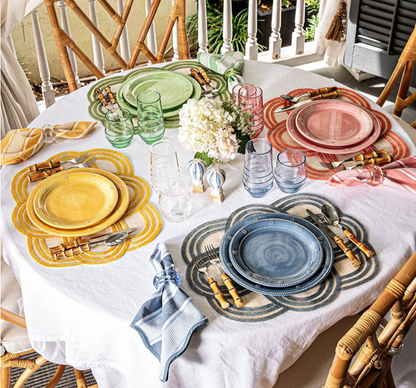 Berry & Thread Melamine Dessert/Salad  Set/4  Ocean by Juliska