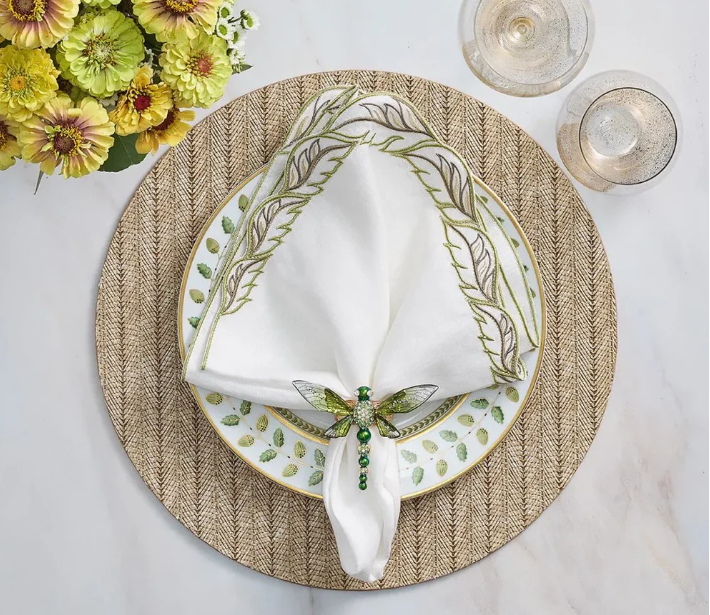 Herringbone Placemat in Tan by Kim Seybert