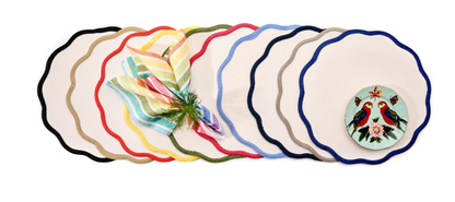 Border Scallop Placemat - Set of 4 by Deborah Rhodes
