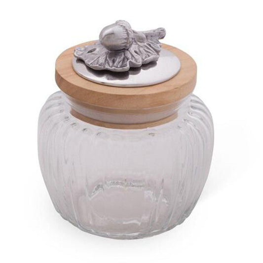 Acorn and Oak Leaf Glass Canister by Arthur Court Designs