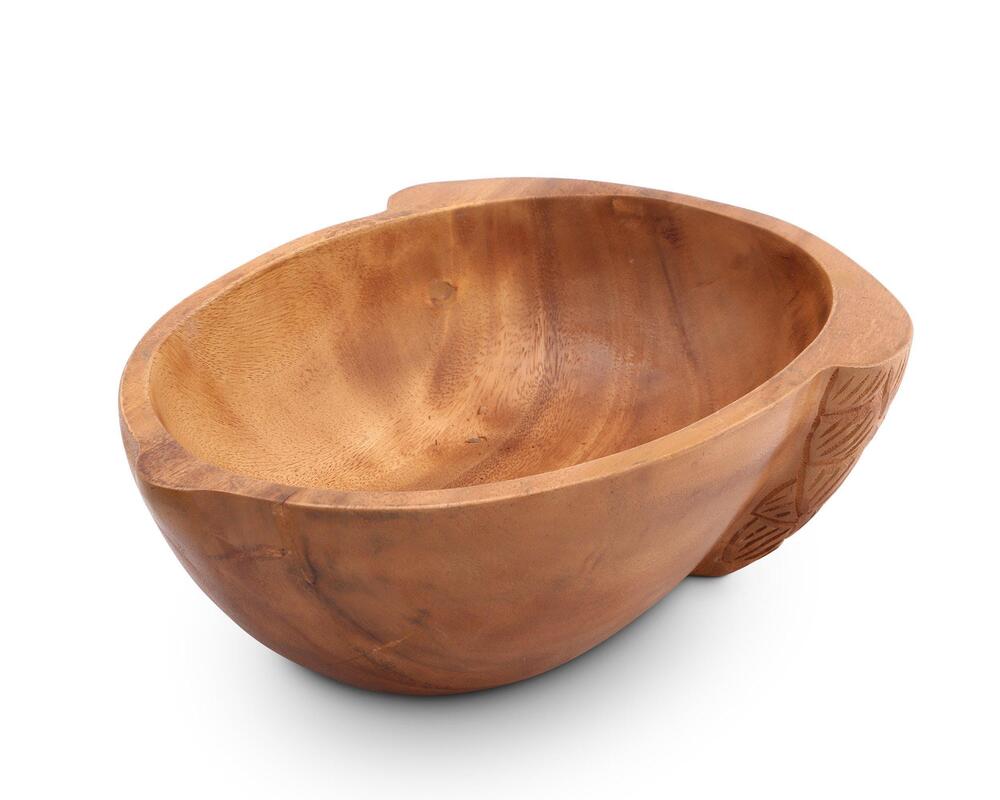 Acorn Shape Acacia Wood Salad Bowl Large by Arthur Court Designs 1