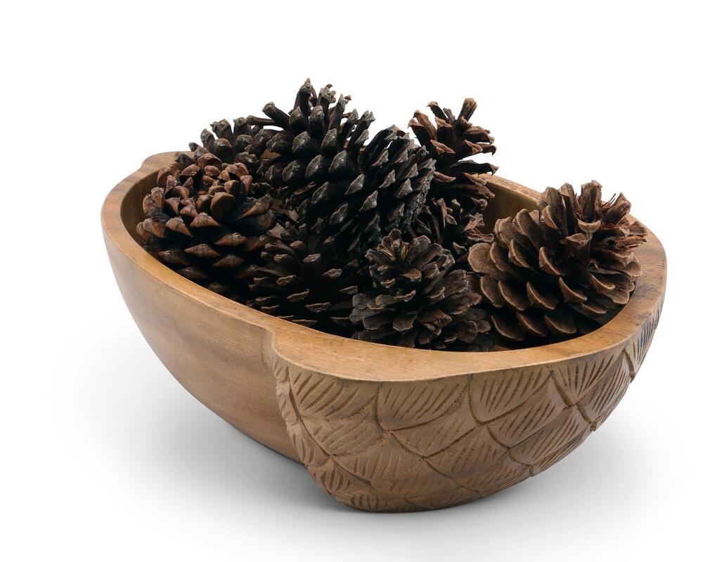 Acorn Shape Acacia Wood Salad Bowl Large by Arthur Court Designs 2