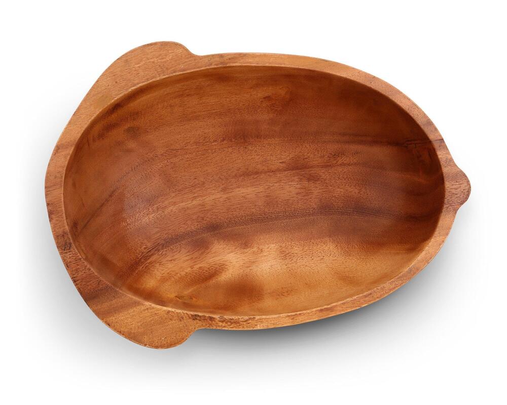 Acorn Shape Acacia Wood Salad Bowl Large by Arthur Court Designs 4