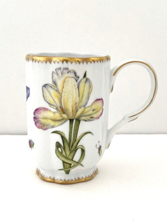 AD68 - Hand Painted Porcelain Yellow Tulip Coffee/Tea Mug by Anna Weatherley