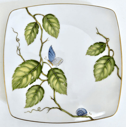 AD78 - Green Leaves Salad/Dessert Plate by Anna Weatherley