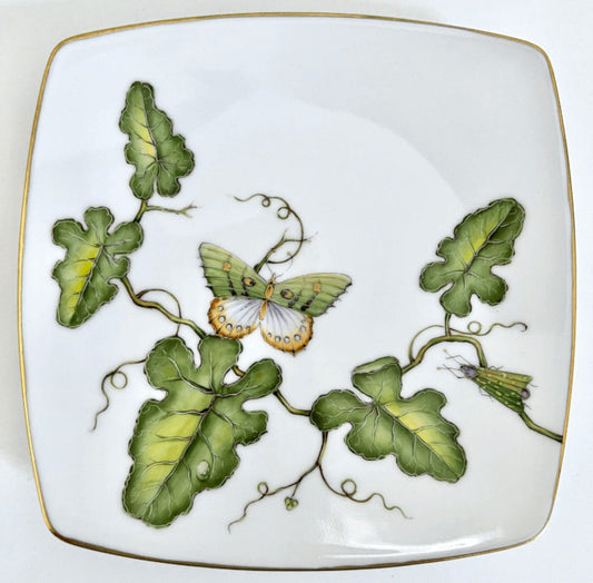 AD80 - Green Leaves Salad/Dessert Plate by Anna Weatherley