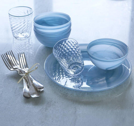 Alabaster Aqua Dinner Set by Mariposa 