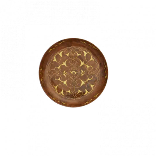 Alhambra Walnut Burl Single Canape Plate by Mottahedeh