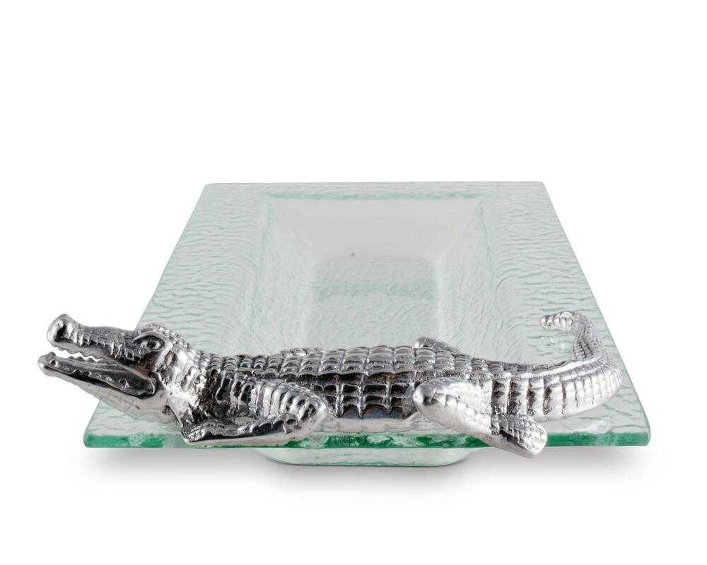 Alligator 22" L Oblong Tray by Arthur Court Designs 1