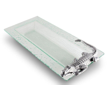 Alligator 22" L Oblong Tray by Arthur Court Designs 3