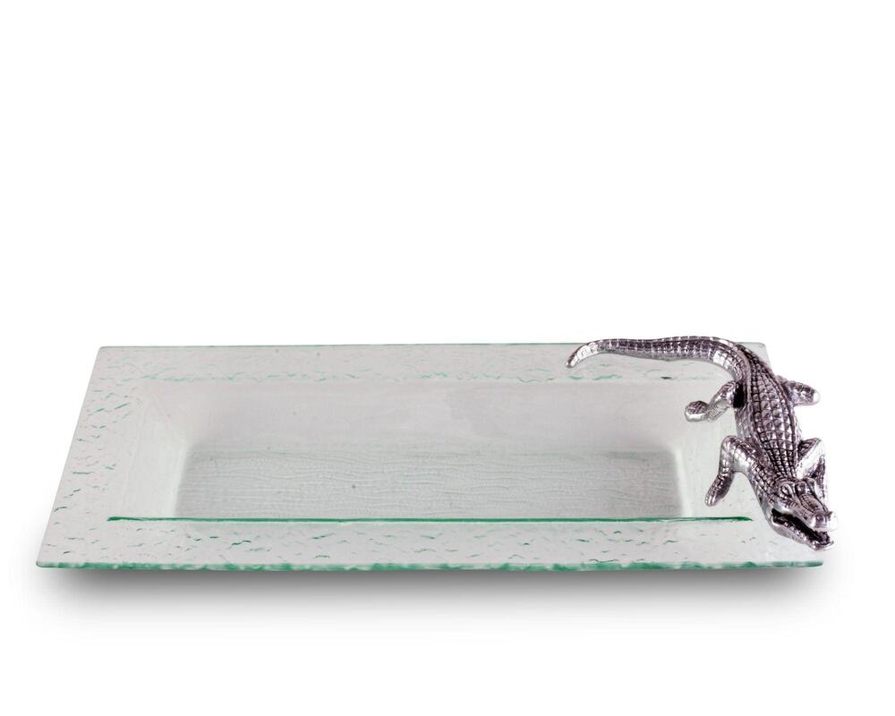 Alligator 22" L Oblong Tray by Arthur Court Designs 4