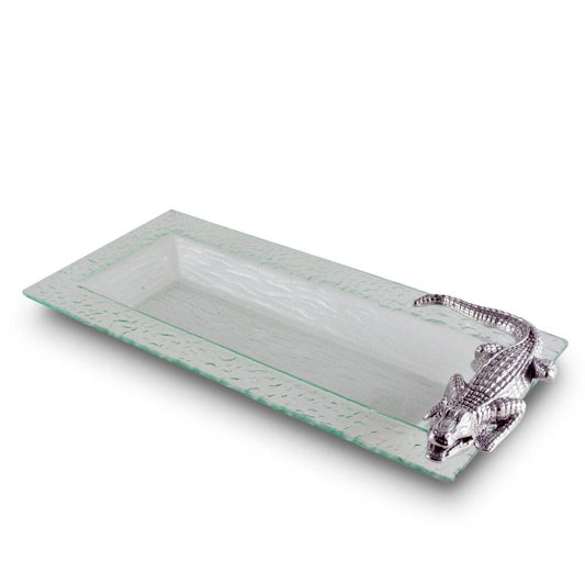 Alligator 22" L Oblong Tray by Arthur Court Designs