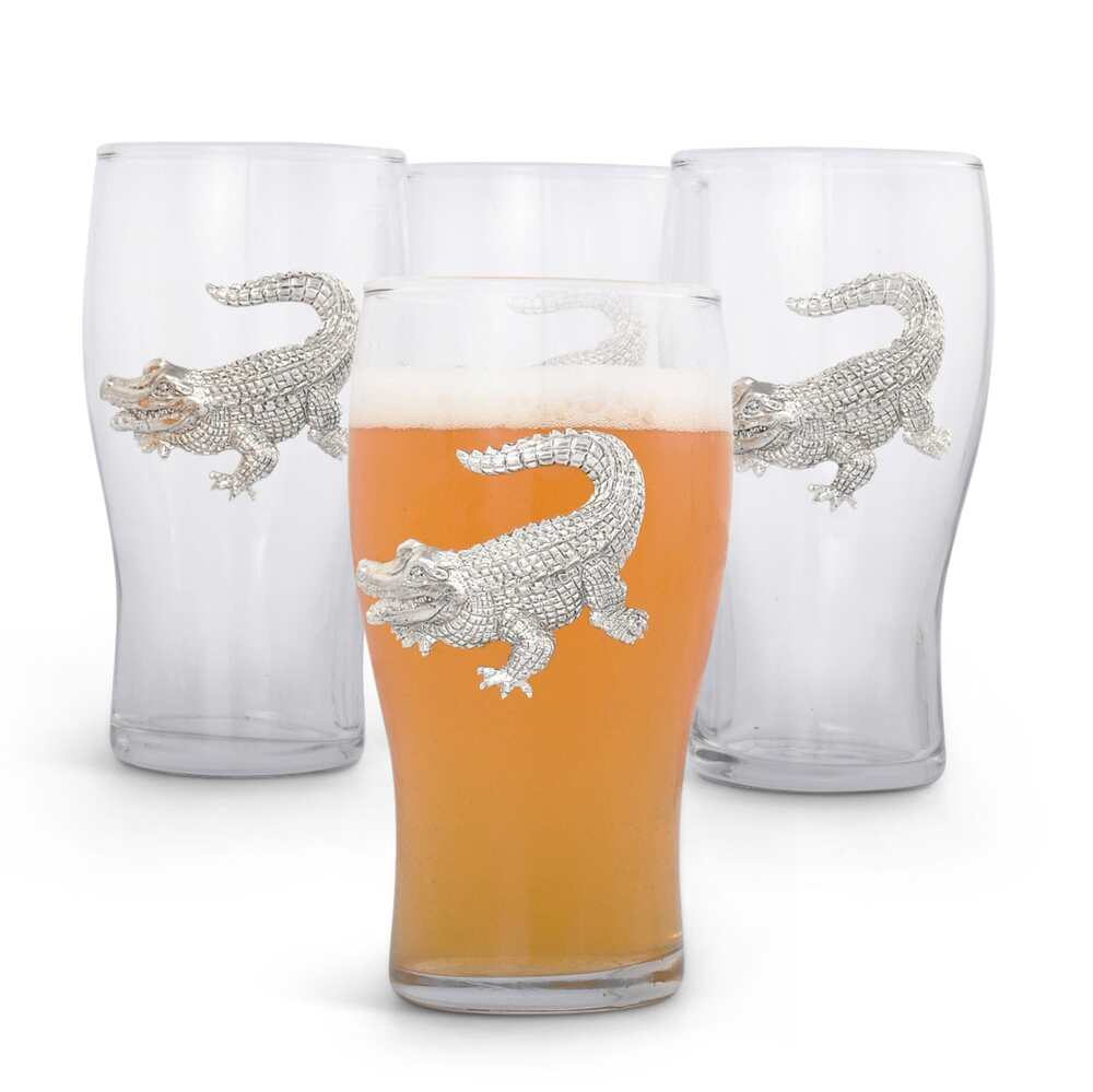 Alligator Beer Pint Glass - Set of 4 by Arthur Court Designs 3