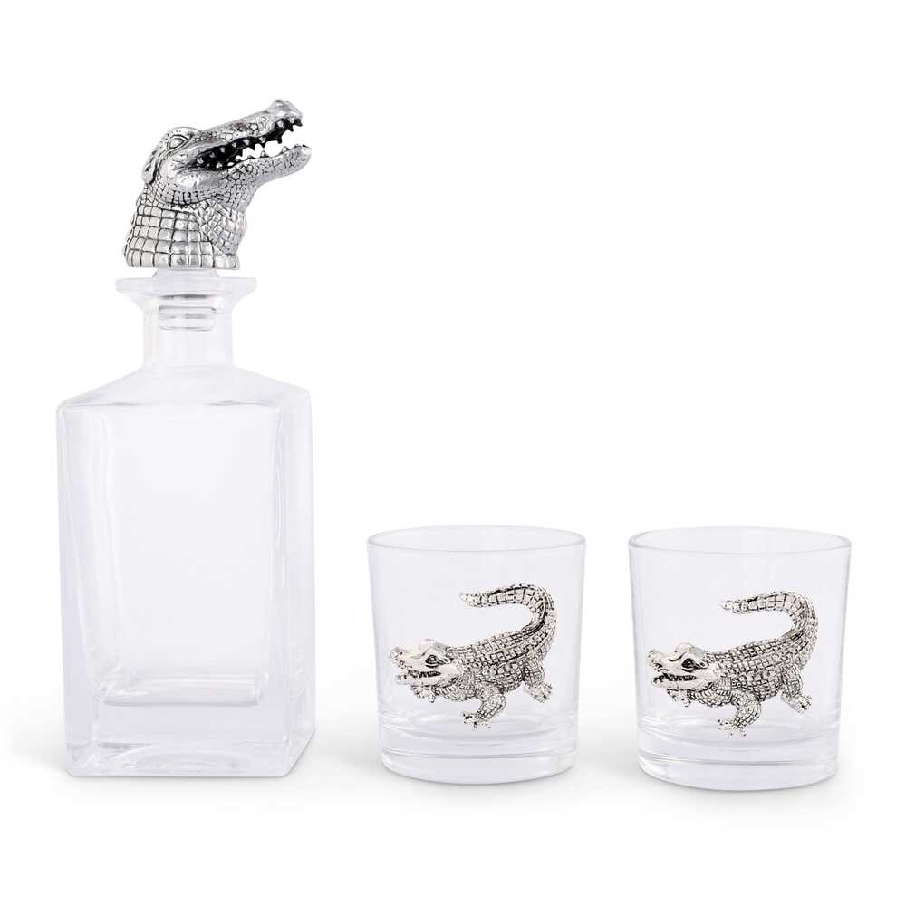 Alligator Decanter Set with Glass by Arthur Court Designs 2