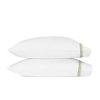 Amara Triple Pearl Pillowcase Pair Palm Green 