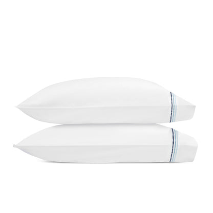 Amara Triple Pearl Pillowcase Pair Sailor Blue 