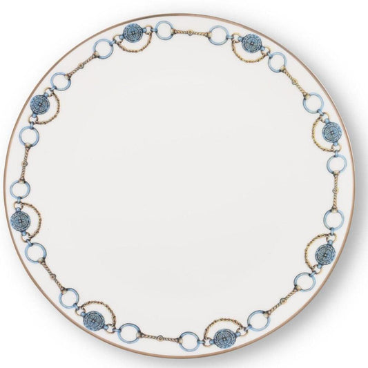 Amarillo Concho Pattern Bone China Round Charger Plate by Vagabond House 