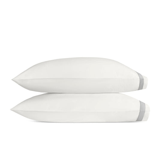 Ambrose Pillowcase Pair Bone & Silver 