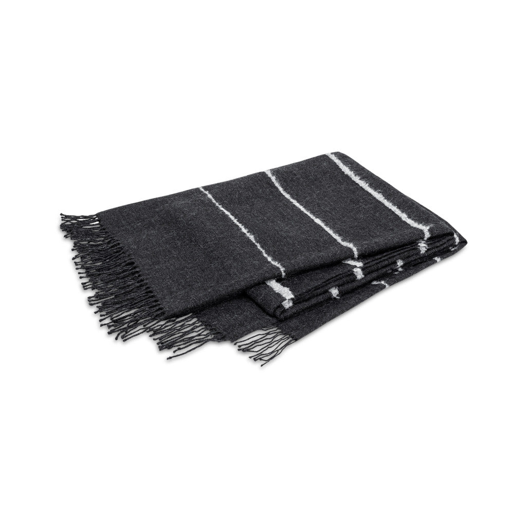 Amelia Stripe Throw Charcoal 