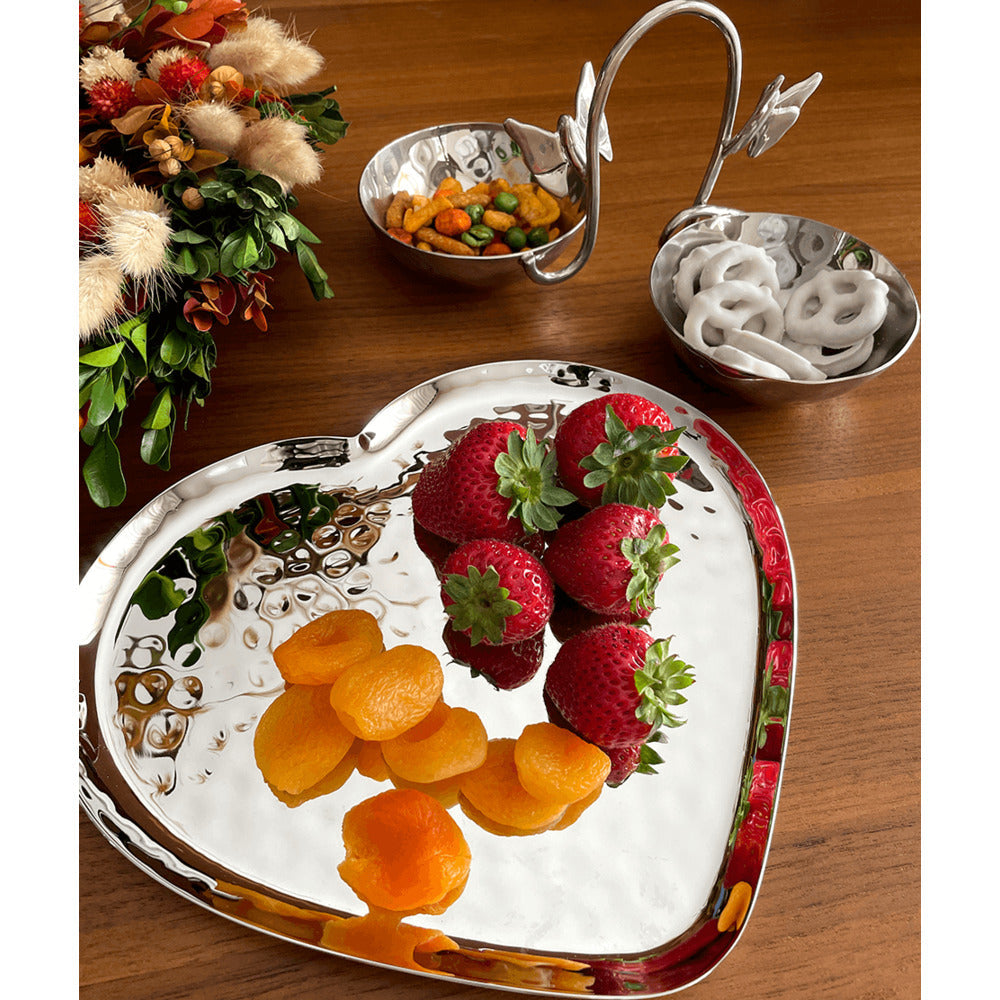 Amore Stainless Heart Tray 9" by Mary Jurek Design Additional Image -3