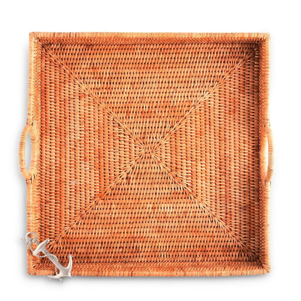 Vagabond House Anchor Woven Wicker Rattan Tray - Thumbnail 2