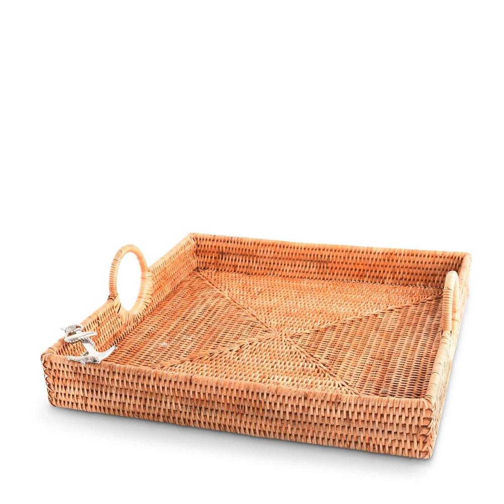 Vagabond House Anchor Woven Wicker Rattan Tray