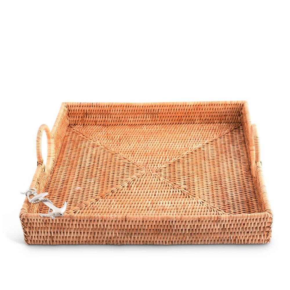Vagabond House Anchor Woven Wicker Rattan Tray - Thumbnail 5