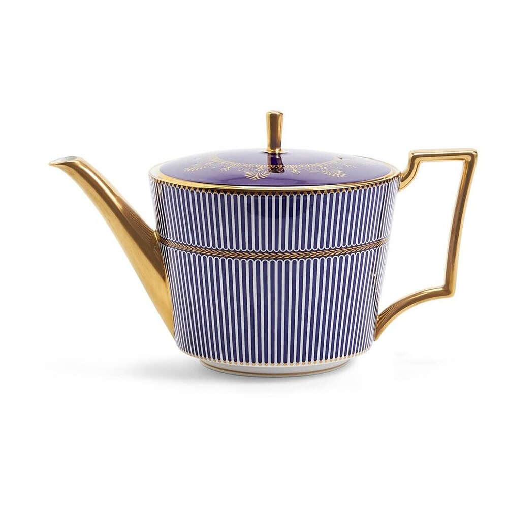 Anthemion Blue Teapot by Wedgwood