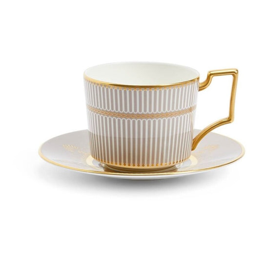 Anthemion Grey Teacup & Saucer by Wedgwood