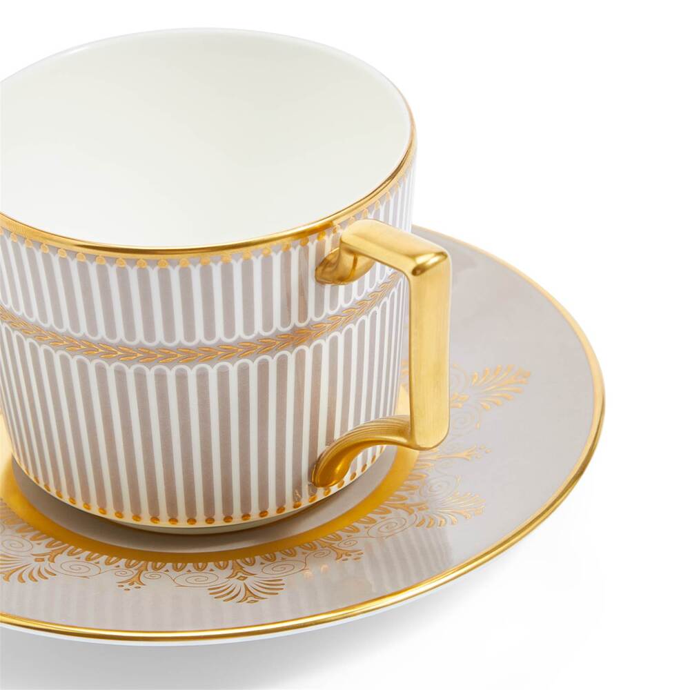 Anthemion Grey Teacup & Saucer by Wedgwood Additional Image - 3