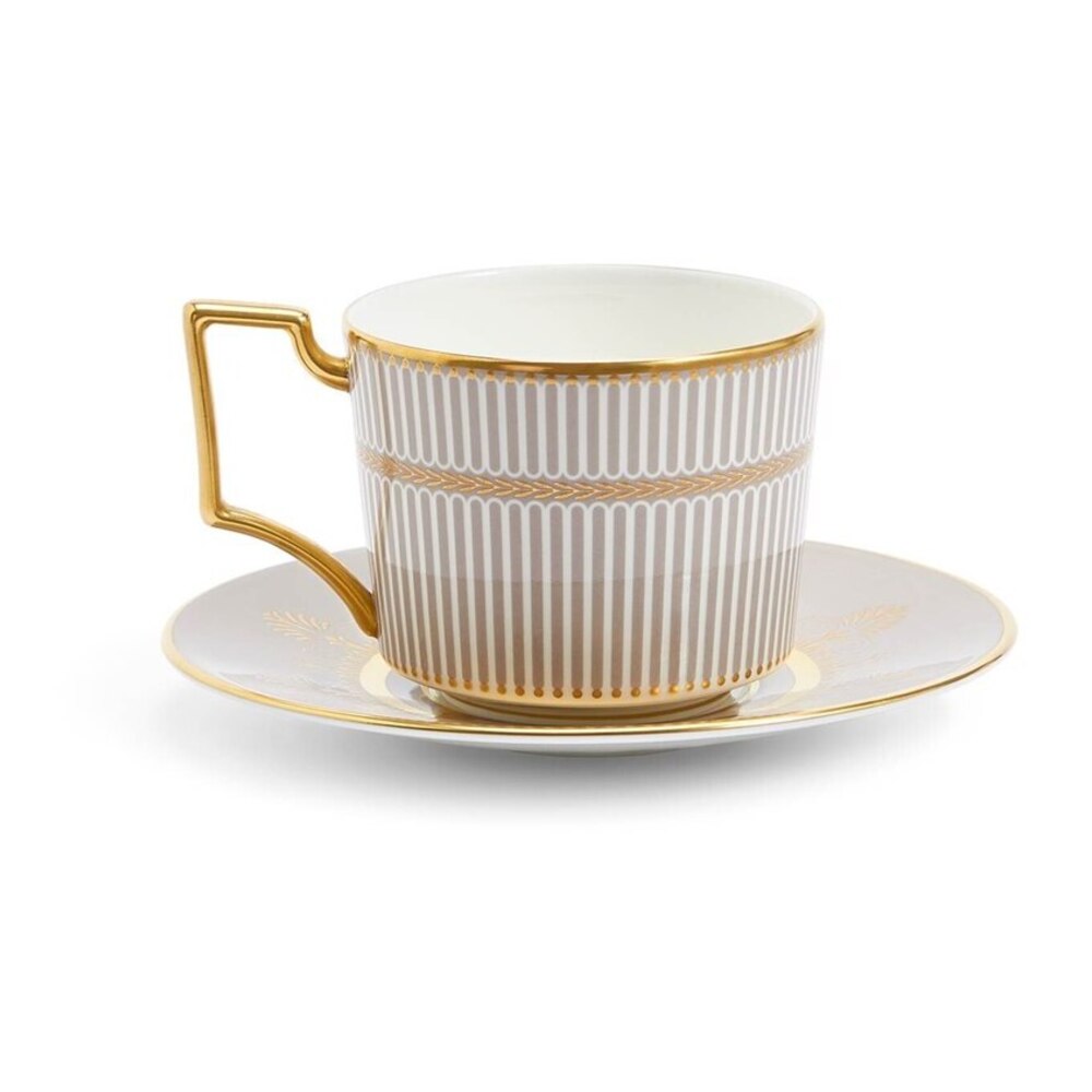 Anthemion Grey Teacup & Saucer by Wedgwood Additional Image - 4