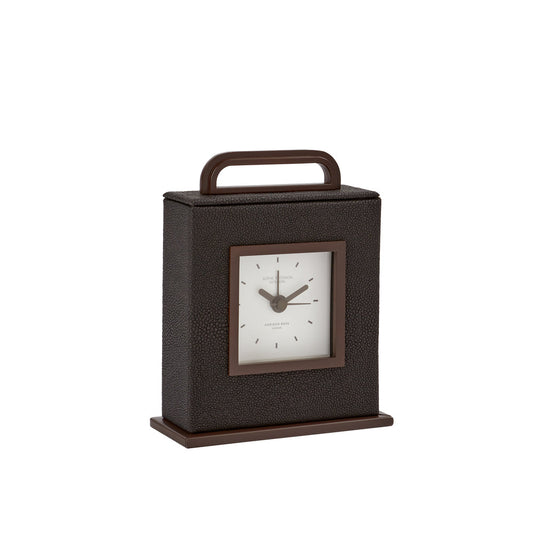 Anthracite Faux Shagreen Carriage Clock by Addison Ross