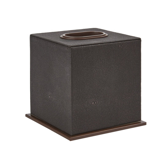 Anthracite Faux Shagreen Tissue Box by Addison Ross