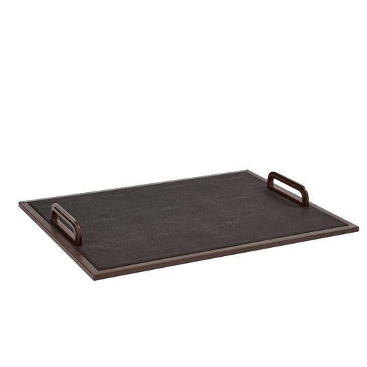 Anthracite Faux Shagreen Tray by Addison Ross