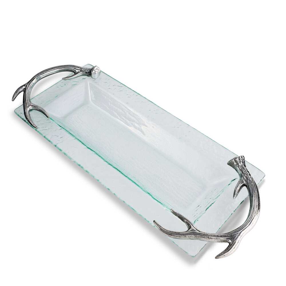Antler Glass Oblong Tray by Arthur Court Designs