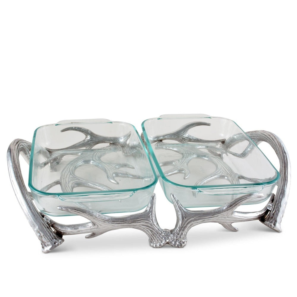 Antler Pyrex Holder Double (2 Qt) by Arthur Court Designs