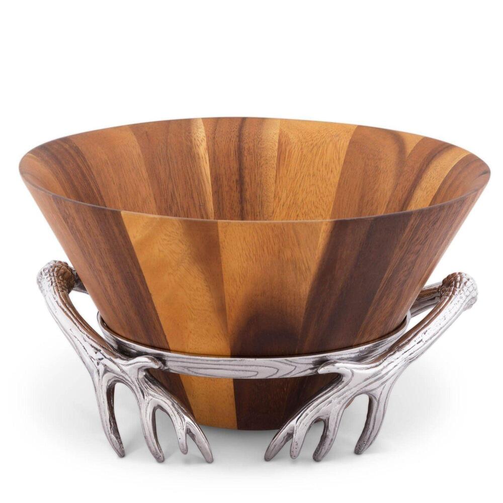 Antler Wood Salad Bowl by Arthur Court Designs 1