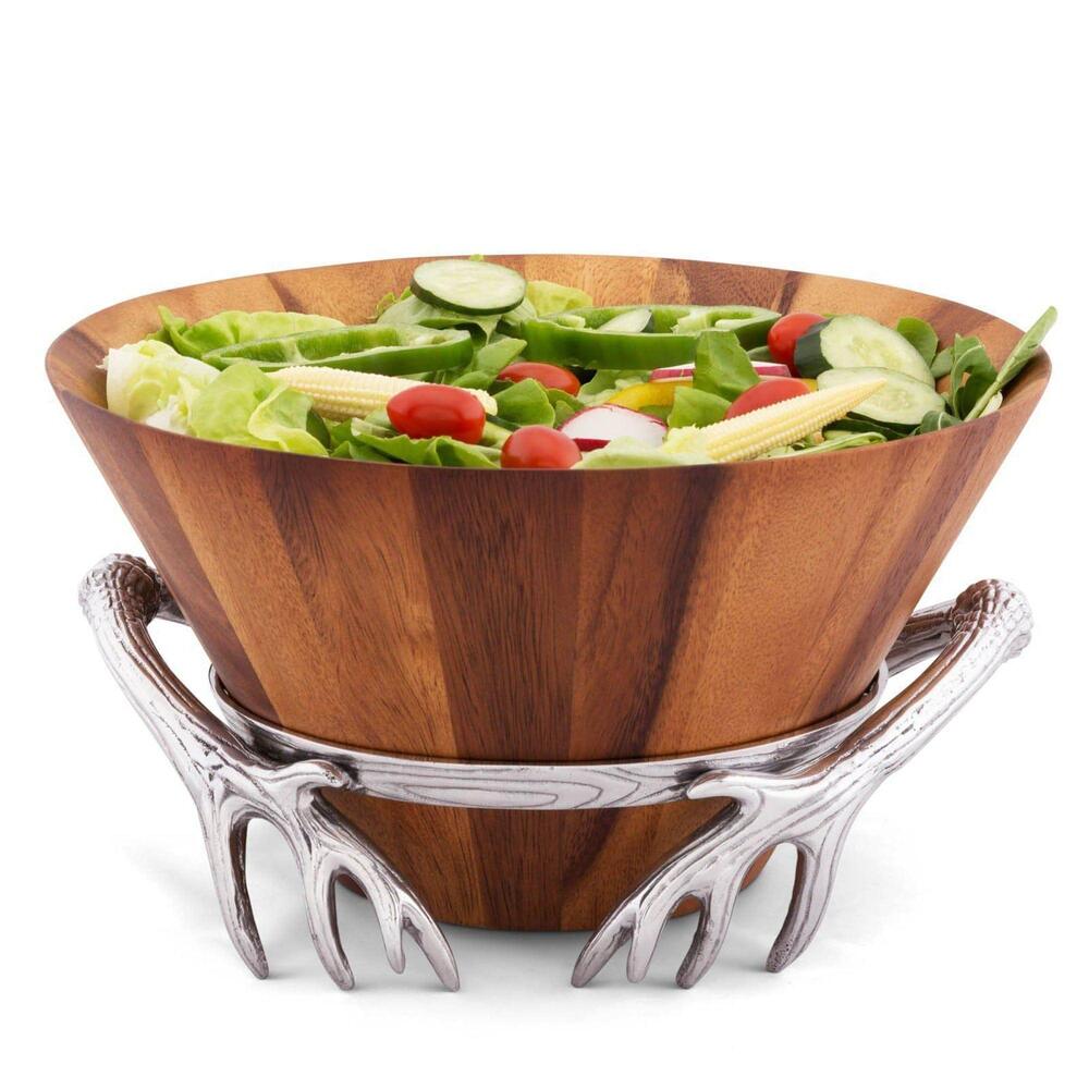 Antler Wood Salad Bowl by Arthur Court Designs