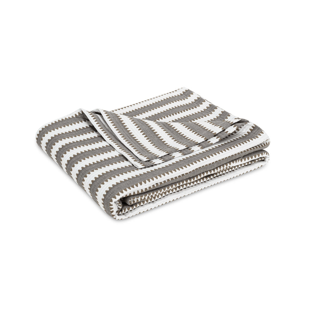 Apollo Stripe Matelasse Coverlet Comet 