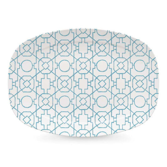 Aqua Trellis Platter by Mariposa