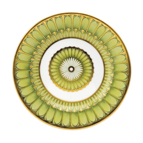 Arcades Green & Gold Bread & Butter Plate by Philippe Deshoulieres 