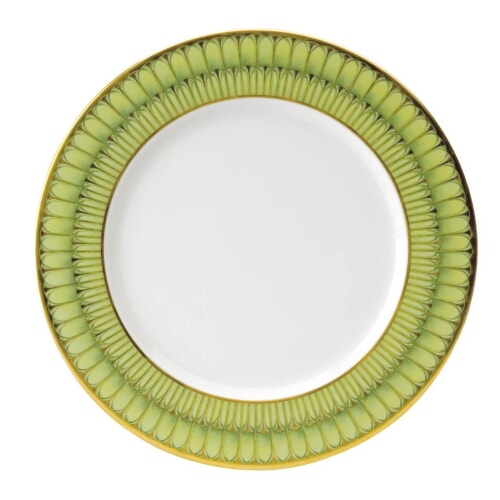 Arcades Green & Gold Dessert Plate by Philippe Deshoulieres 