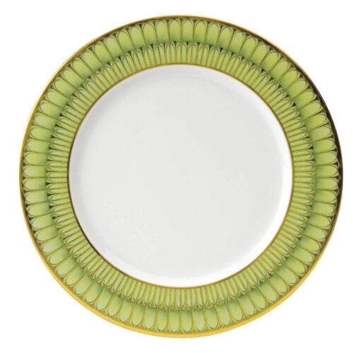 Arcades Green & Gold Dinner Plate by Philippe Deshoulieres 