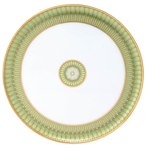 Arcades Green & Gold Round Cake Plate by Philippe Deshoulieres 